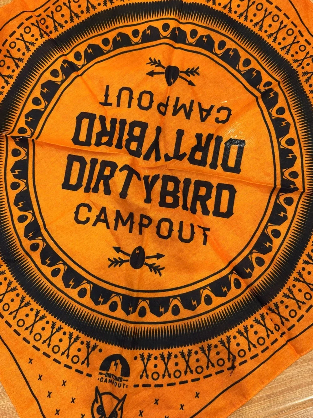 Never Use Square Orange Color Bandana-Dirty Bird 21”x21”